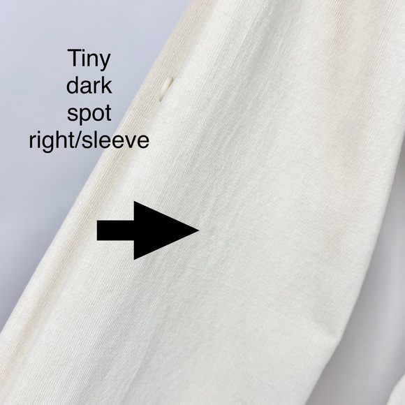 CP Shades Pintuck Pleated Velvet Corduroy Cream 3/4 Sleeve Roll Tab Tunic Top M - Picture 14 of 14